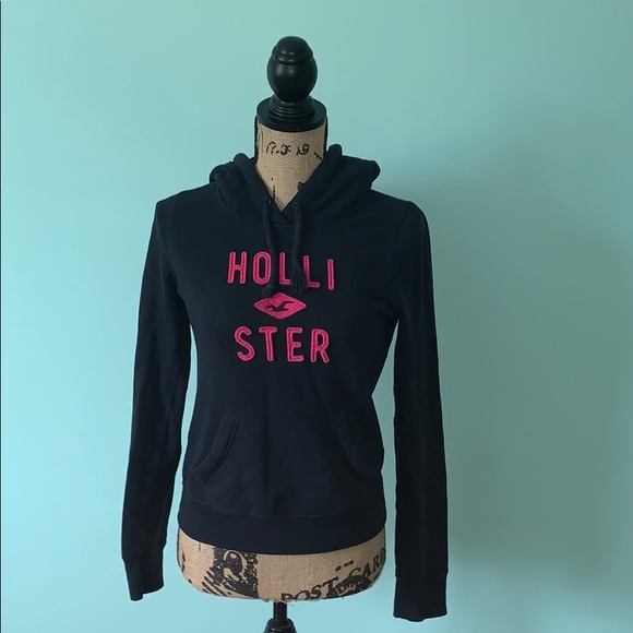 Hollister Tops - Women’s Size XS, Black And Pink Hollister Hoodie